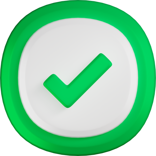 Green check icon 3d element Illustration